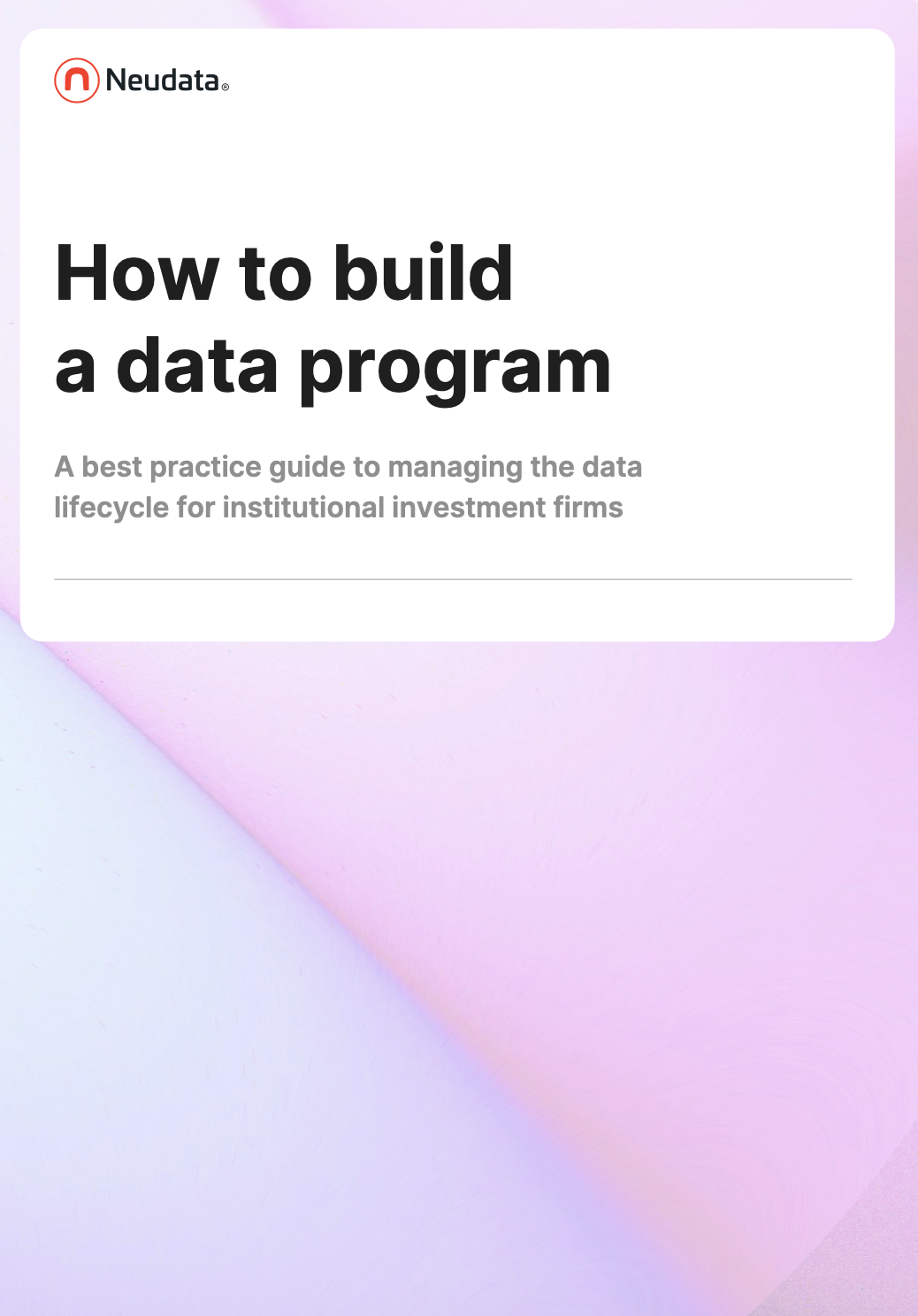 How to Build a data program | Report